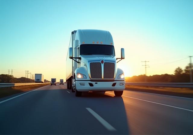 Modern Sky Vision tractor trailer on an open Richmond highway